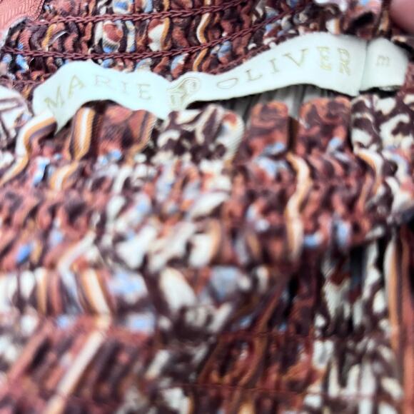 Marie Oliver Glennon Mock Neck Long Sleeve Top in Sedona Stripe Size Medium - Picture 8 of 13